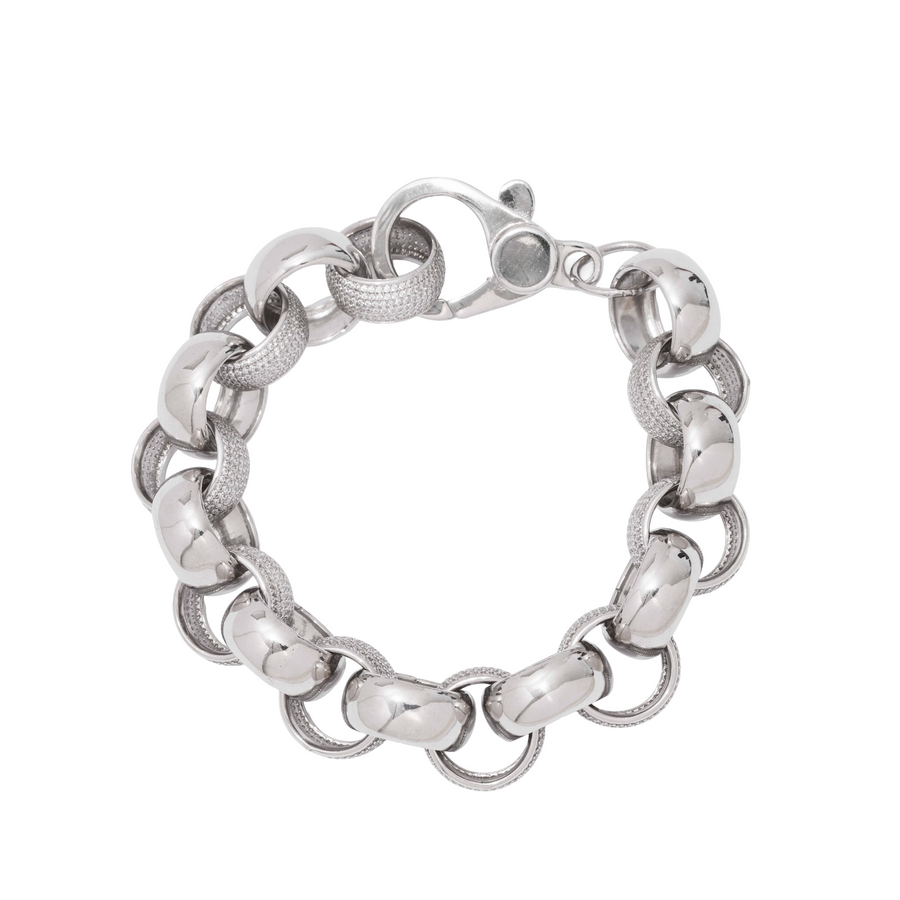 925 Sterling Silver Iced Out CZ Belcher Bracelets