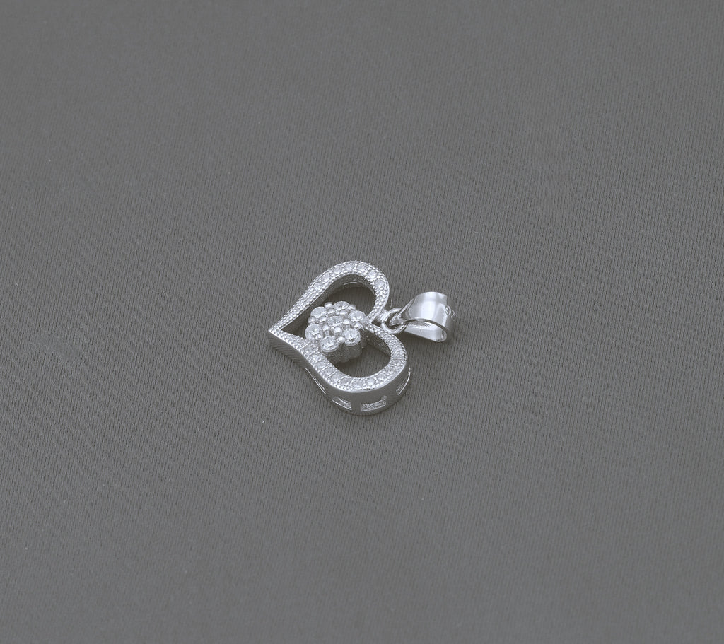 925 Sterling Silver Heart CZ Pendant