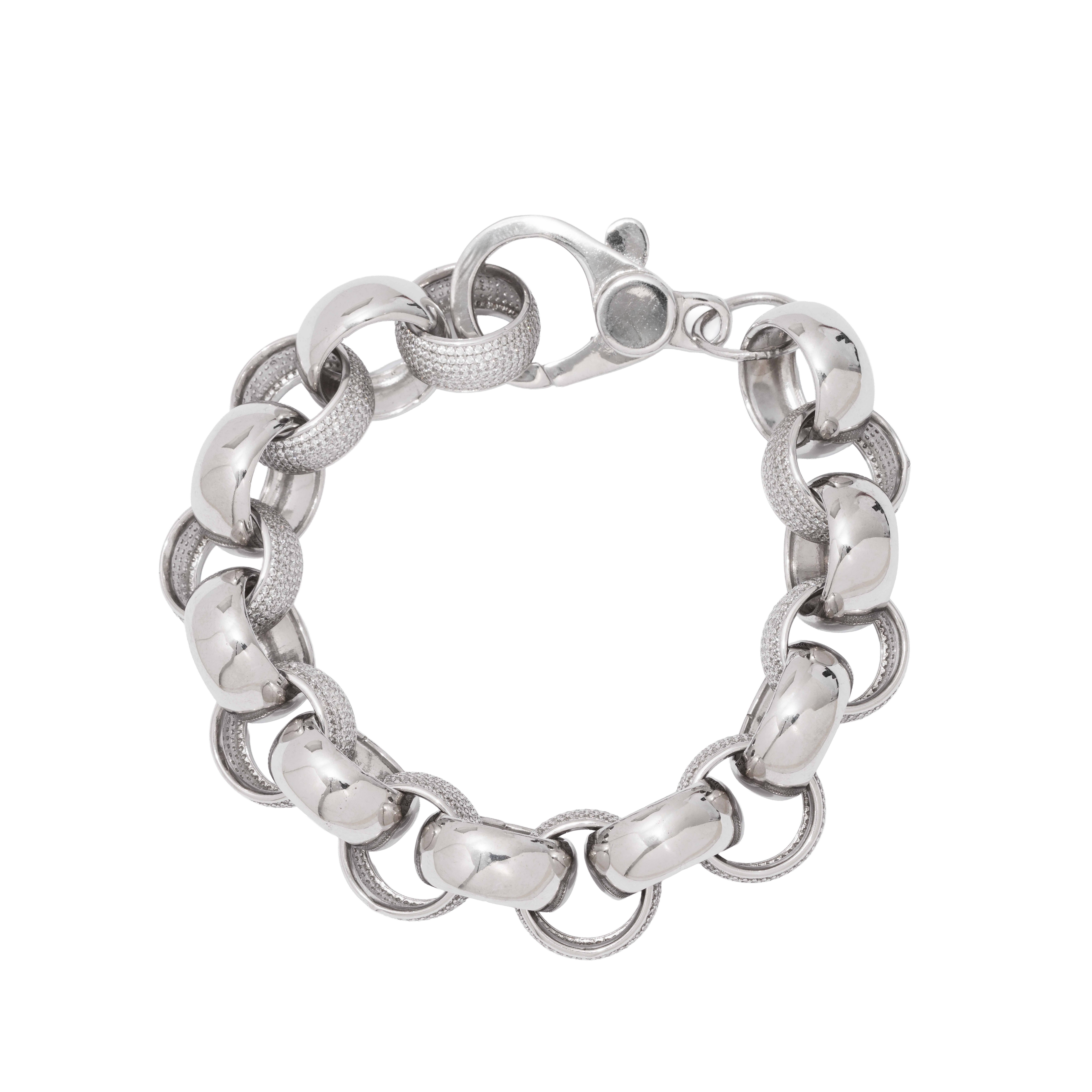 925 Sterling Silver Iced Out CZ Belcher Bracelets