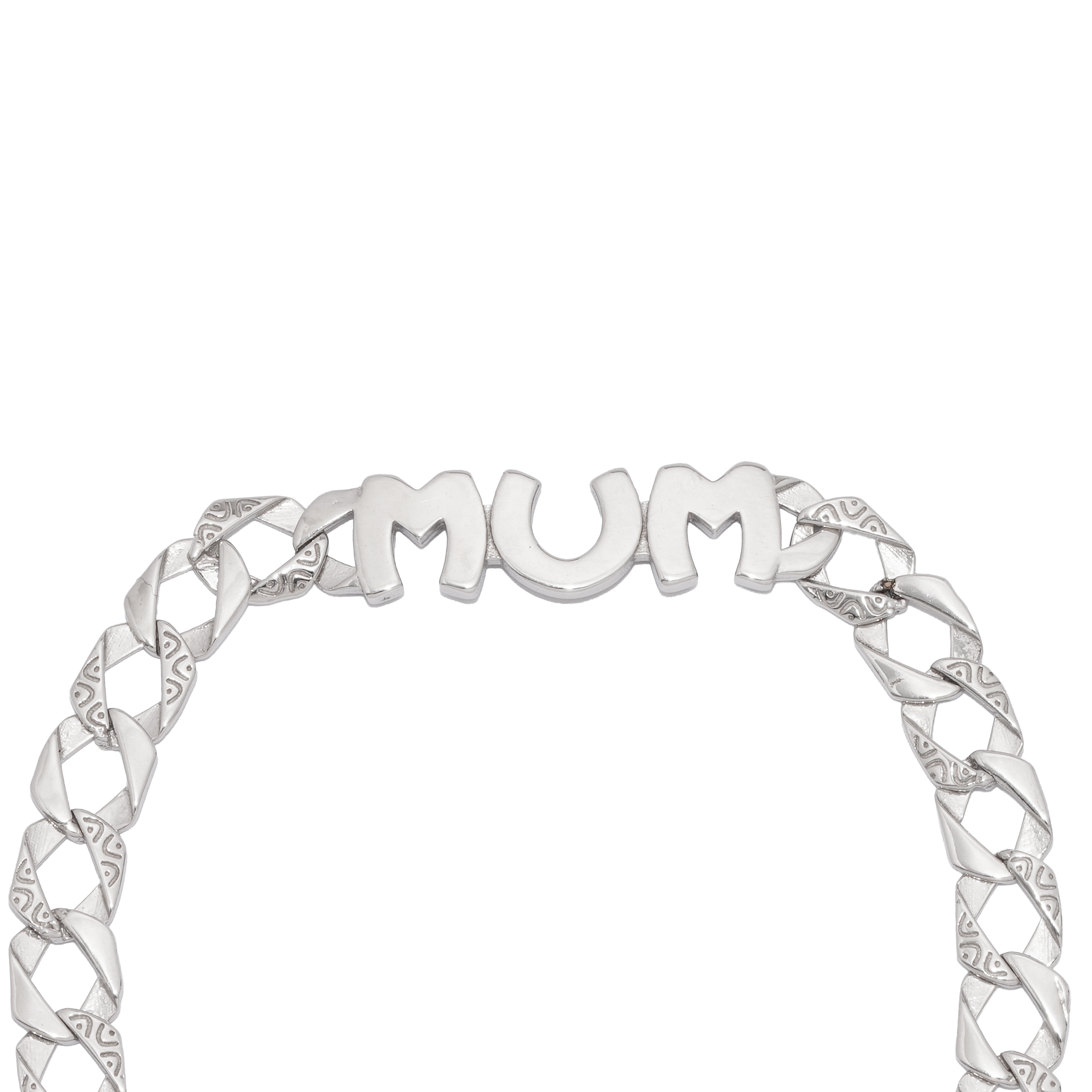 925 Sterling Silver Mum Curb Bracelet