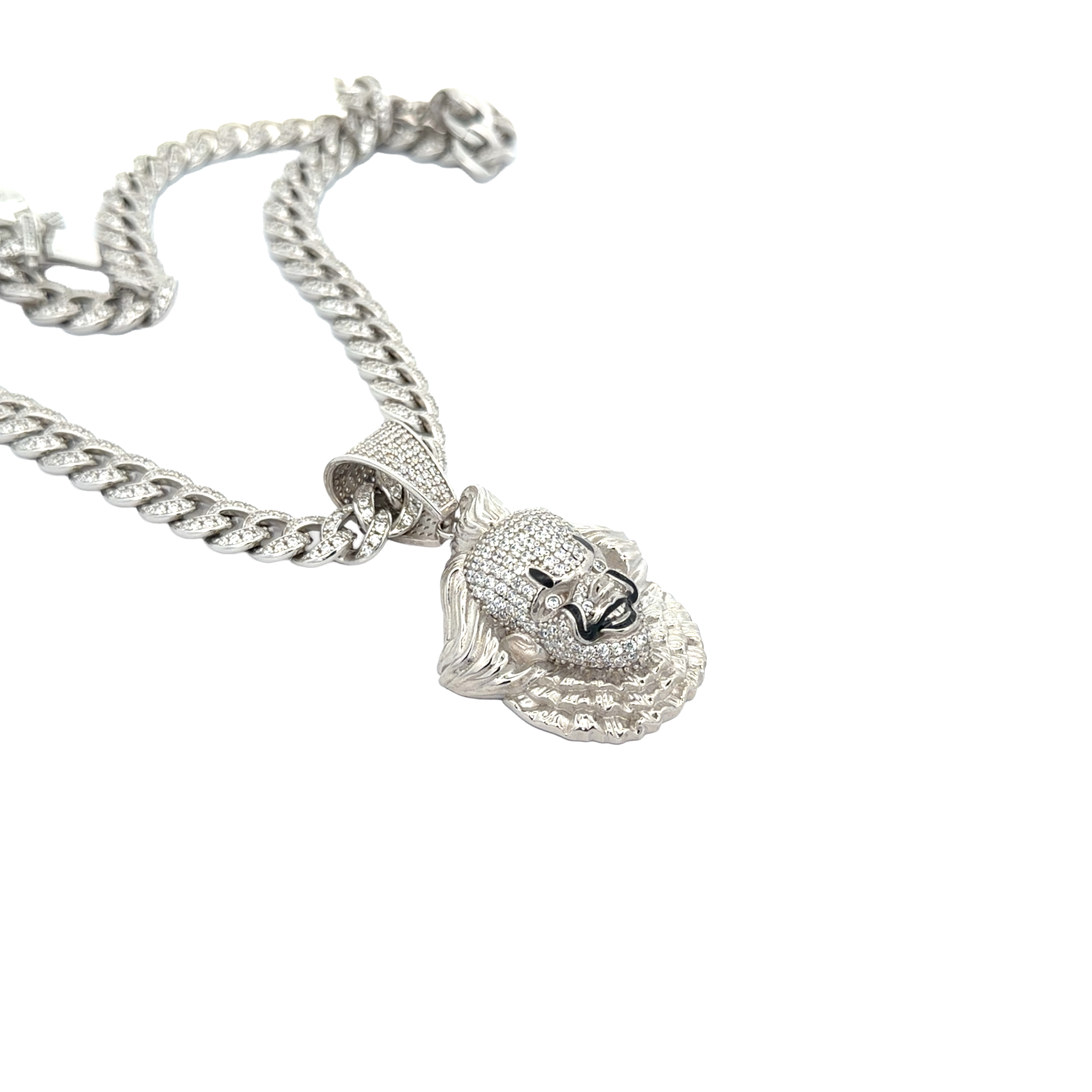 925 Sterling Silver Iced-Out Pennywise Clown Pendant