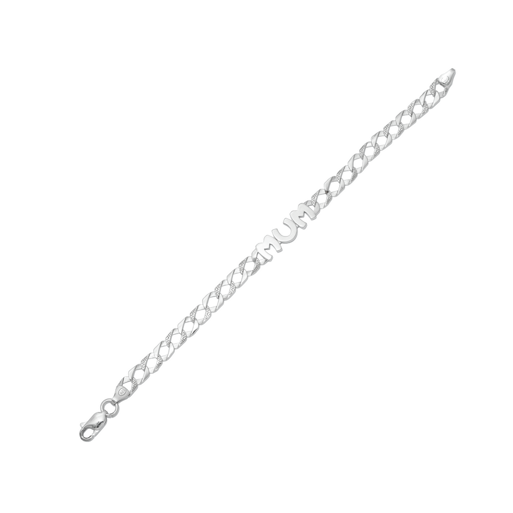 925 Sterling Silver Mum Curb Bracelet
