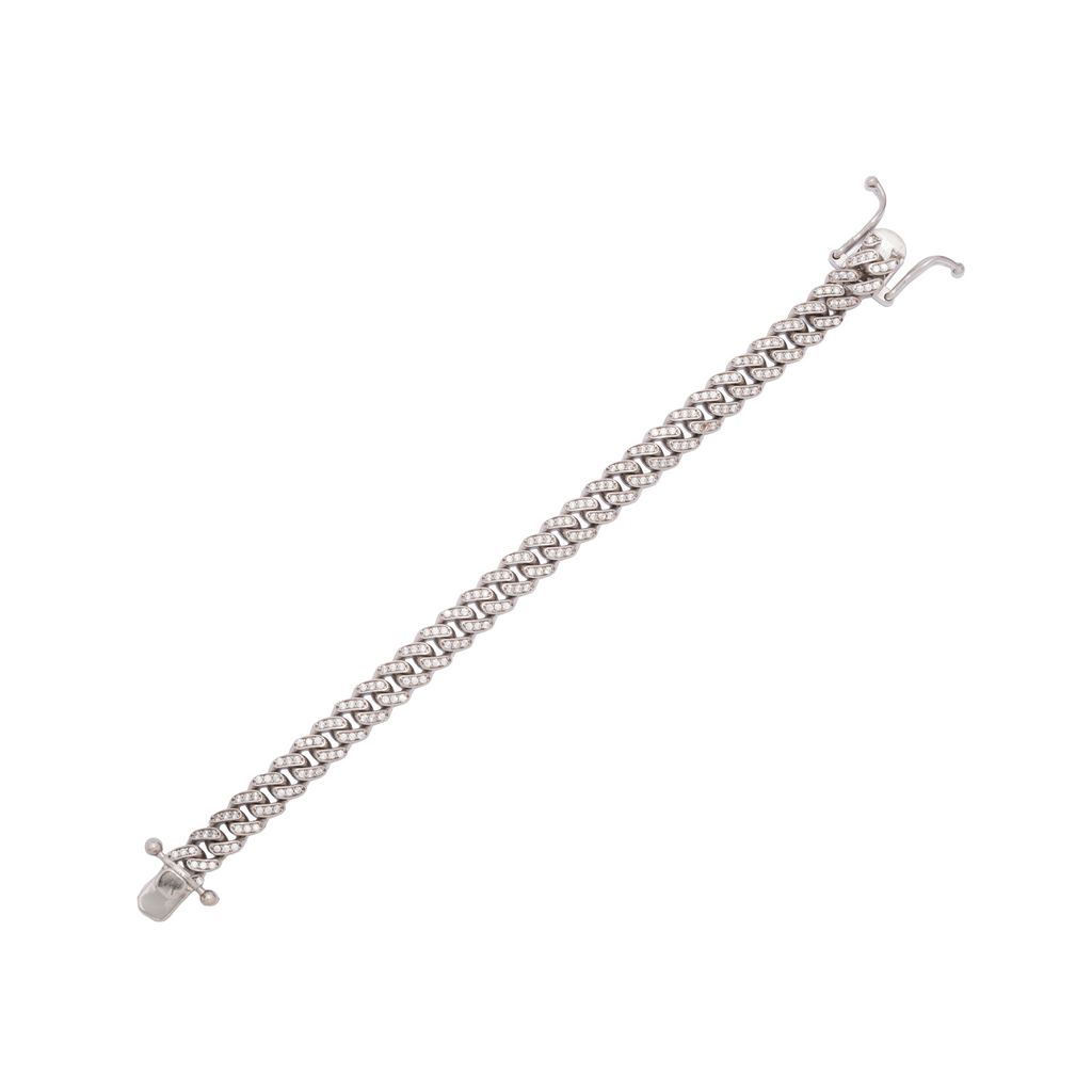 925 Sterling Silver Iced Out Cuban Bracelet – 7 mm