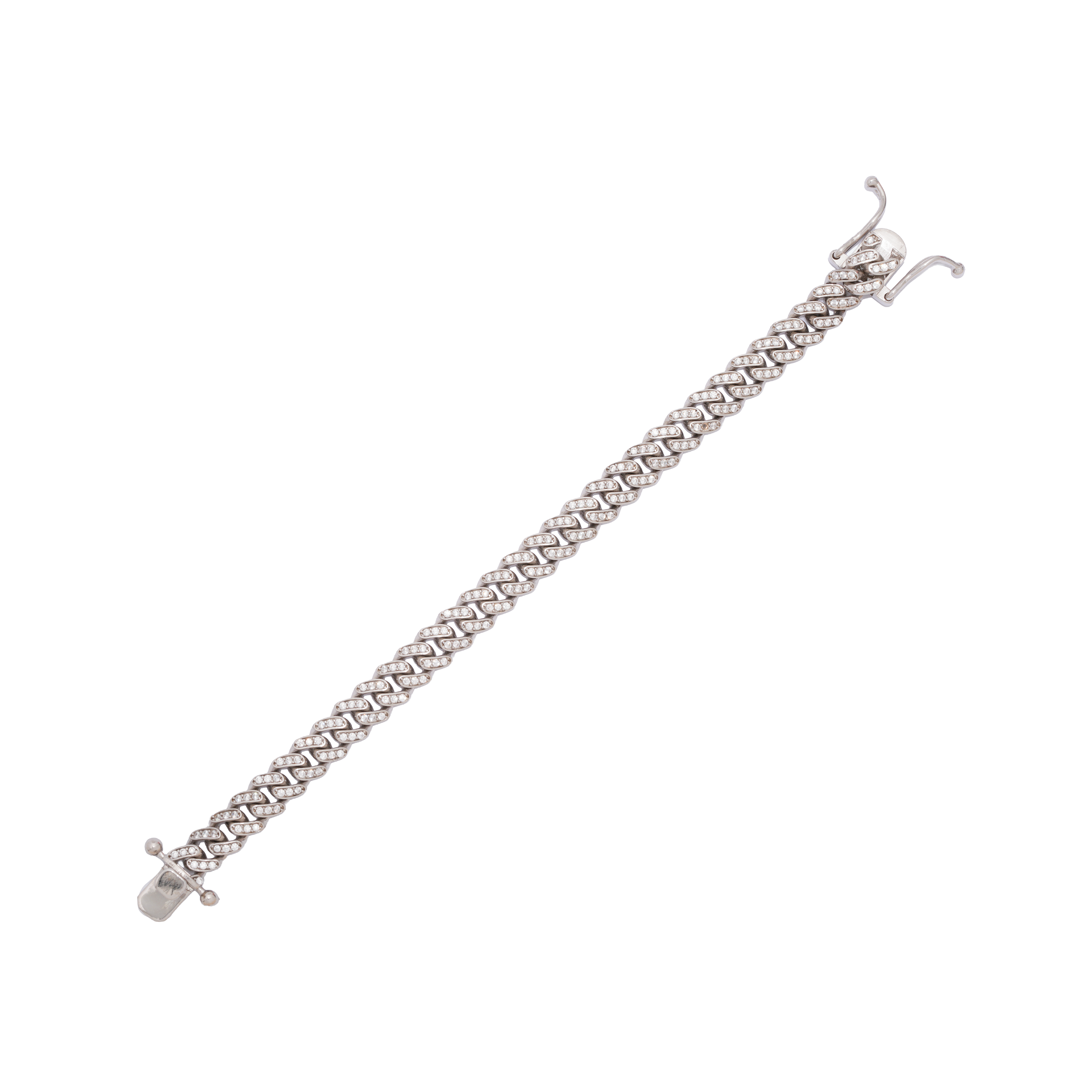 925 Sterling Silver Iced Out Cuban Bracelet – 7 mm