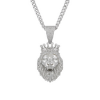 925 Silver Iced CZ Lion Head Pendant