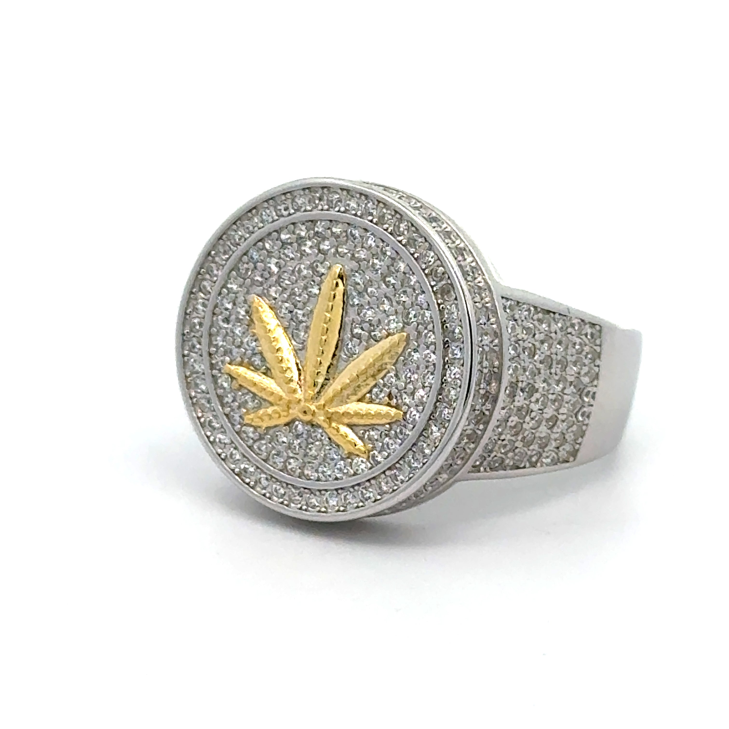 925 Sterling Silver Hemp Leaf Ring