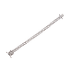 925 Sterling Silver Iced Out Pave Cuban Link Bracelet - 8''