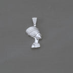 925 Sterling Silver Queen Nefertiti CZ Pendant