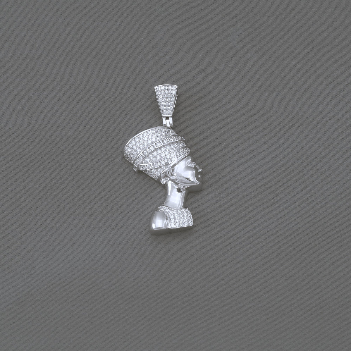 925 Sterling Silver Queen Nefertiti CZ Pendant