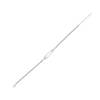 925 Sterling Silver Safety Pin Bracelet With CZ Accents