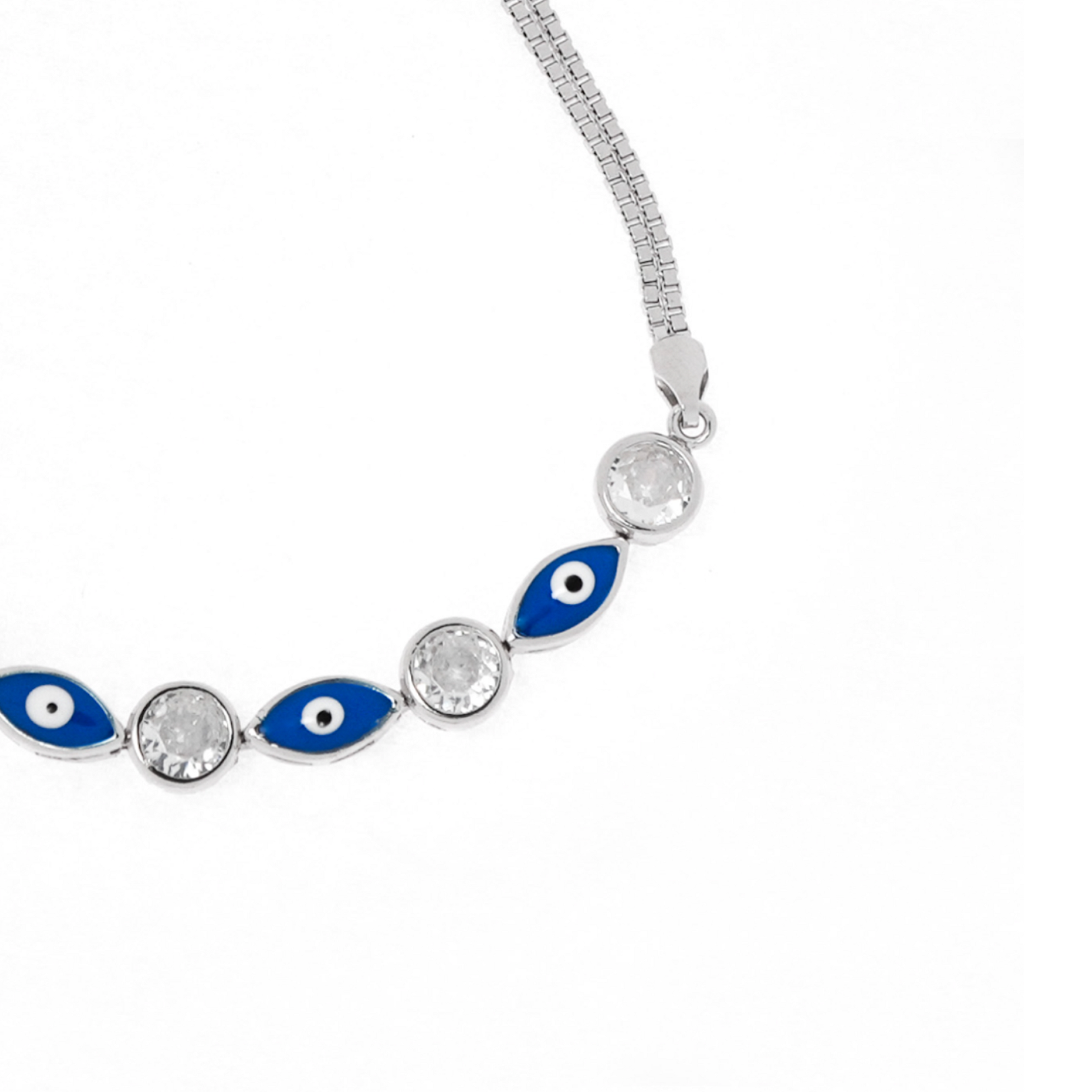 925 Sterling Silver Nazar Bracelet with CZ