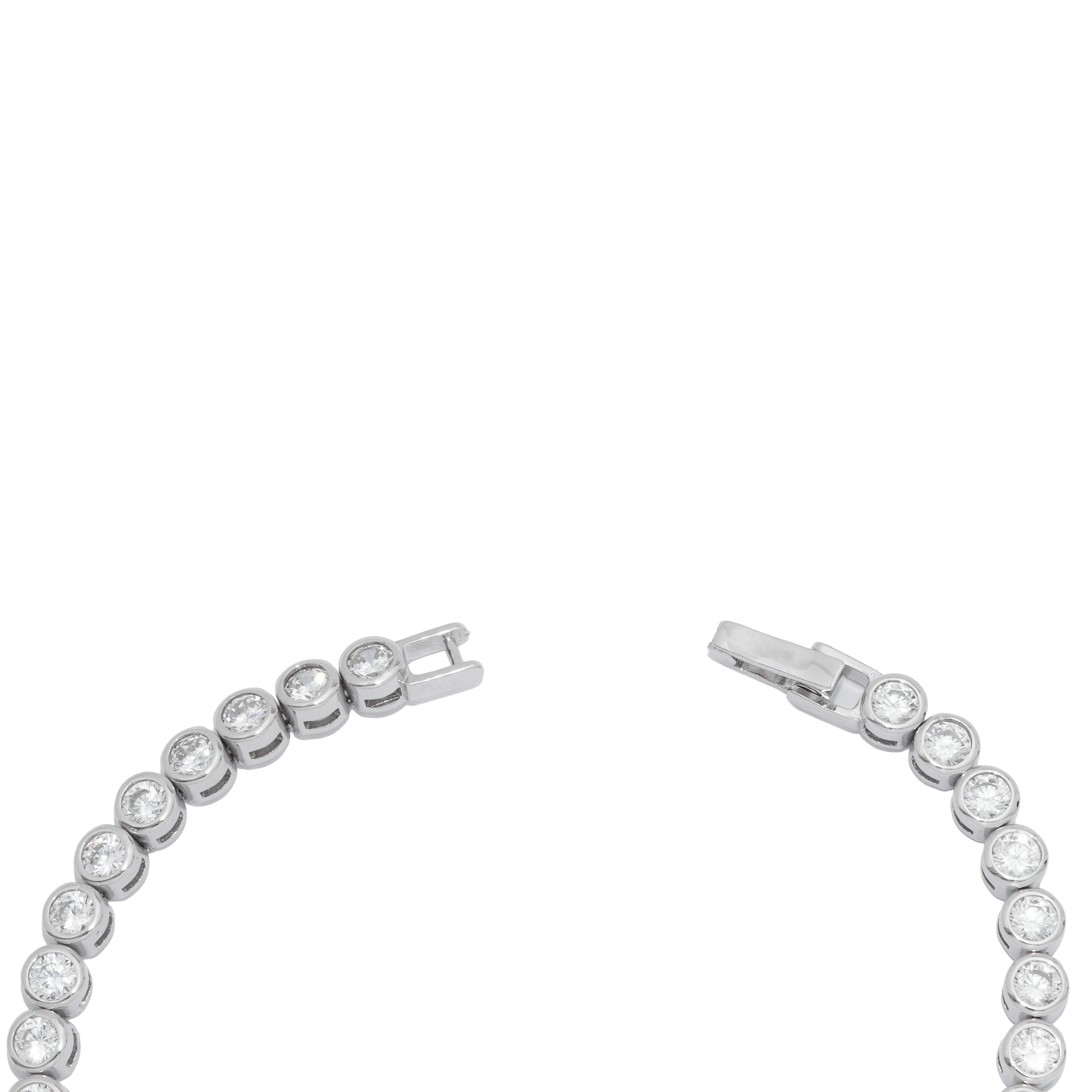 925 Sterling Silver Rounded CZ Tennis Bracelet