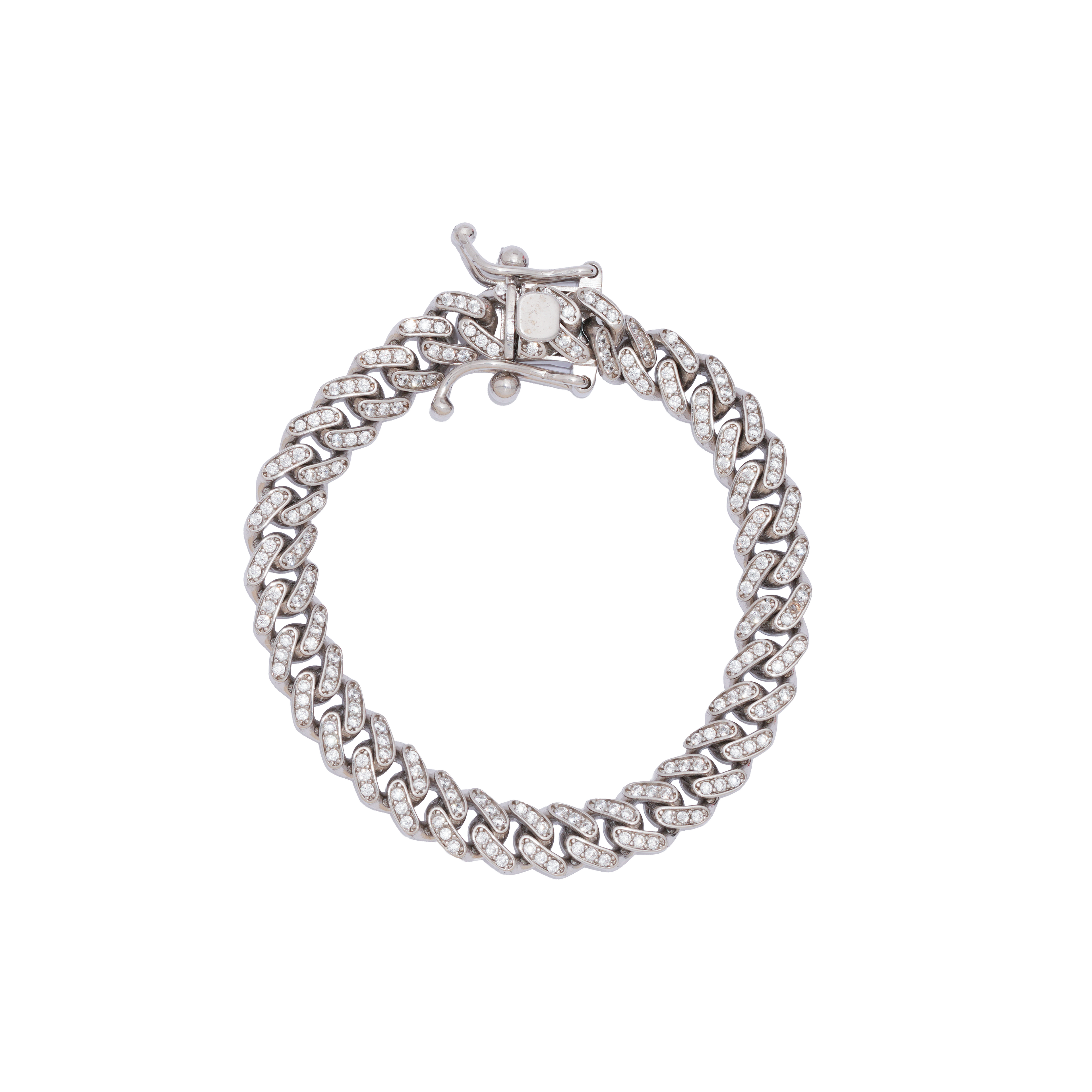 925 Sterling Silver Iced Out Cuban Bracelet – 7 mm