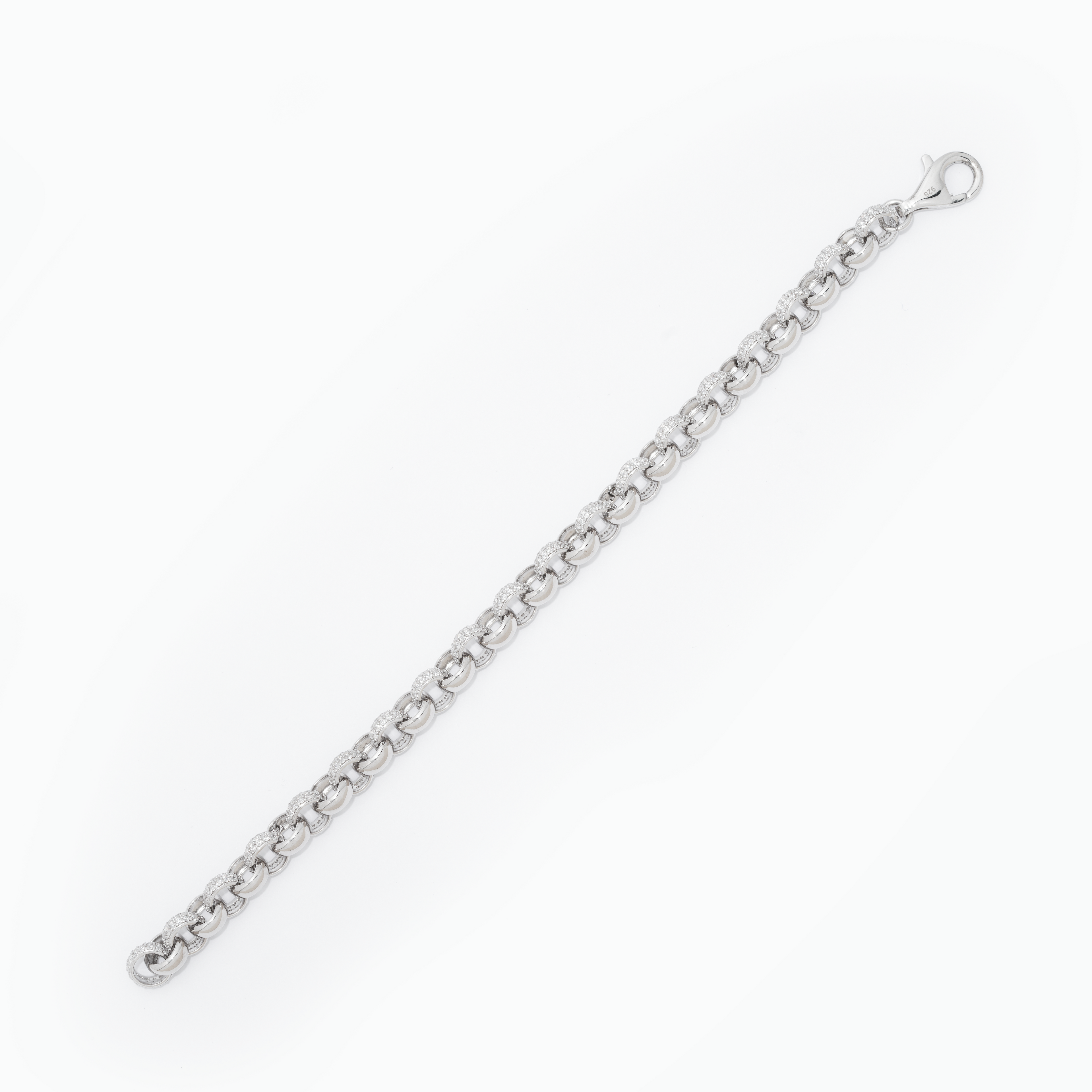 925 Sterling Silver CZ Belcher Bracelet