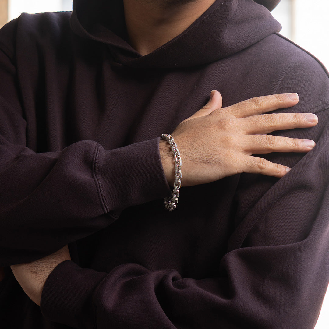 925 Sterling Silver CZ Belcher Bracelet