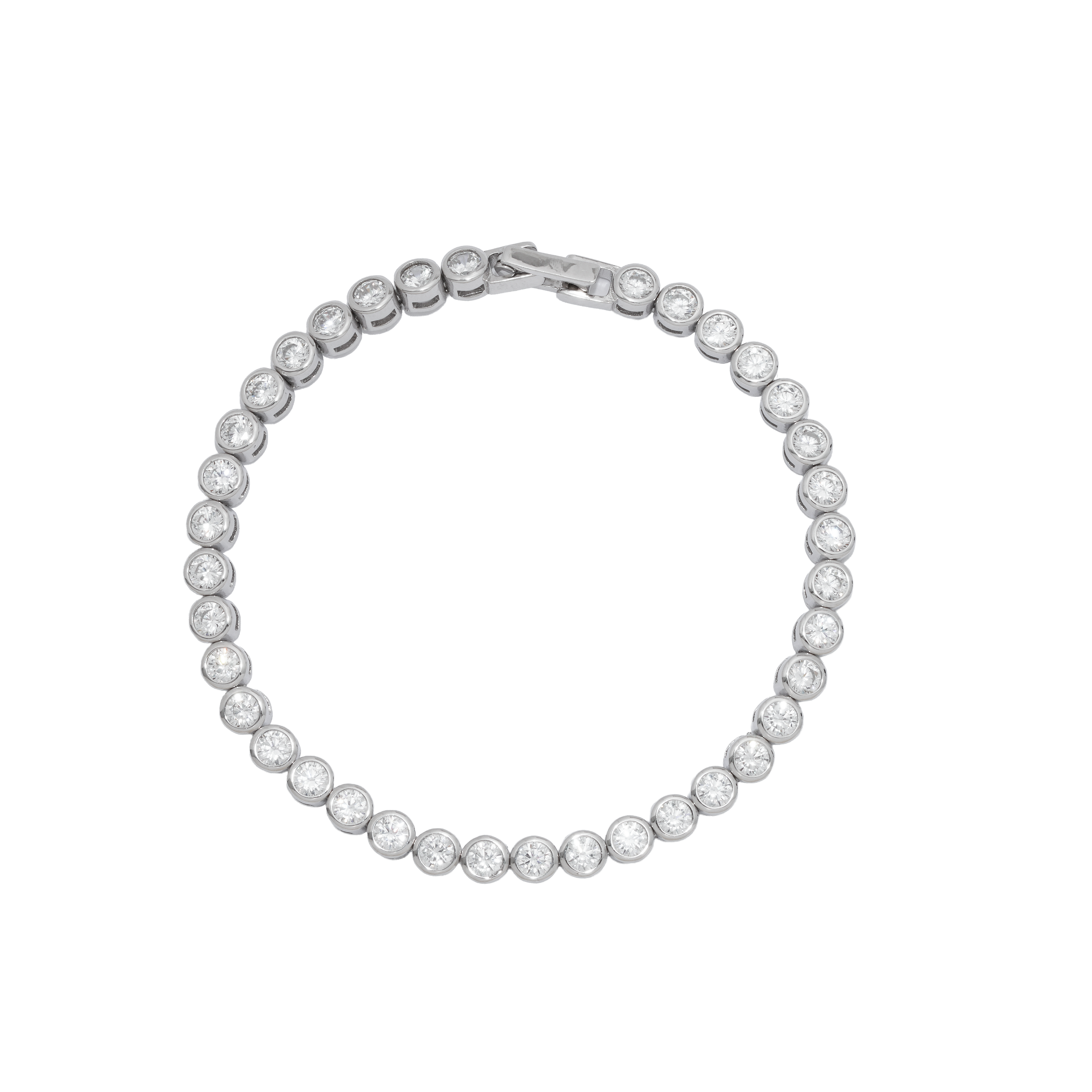 925 Sterling Silver Rounded CZ Tennis Bracelet