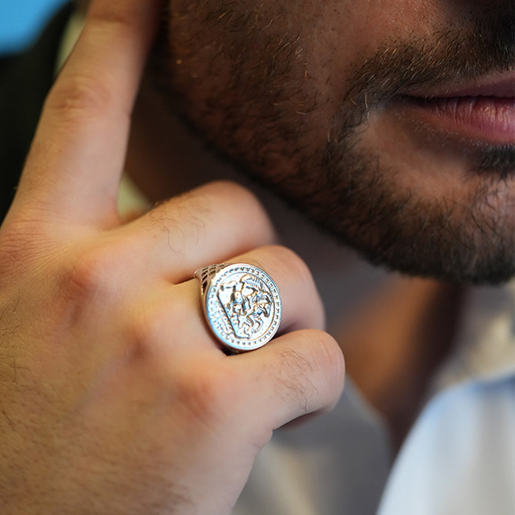 925 Sterling Silver St. George Ring