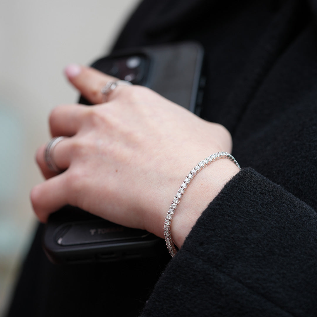 925 Sterling Silver CZ Tennis Bracelet