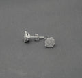 Round CZ Cluster Stud Earrings in Sterling Silver