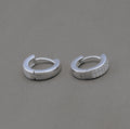 CZ Huggie Hoop Earrings in Sterling Silver