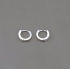 CZ Huggie Hoop Earrings in Sterling Silver