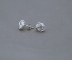 CZ Knot Stud Earrings in Sterling Silver