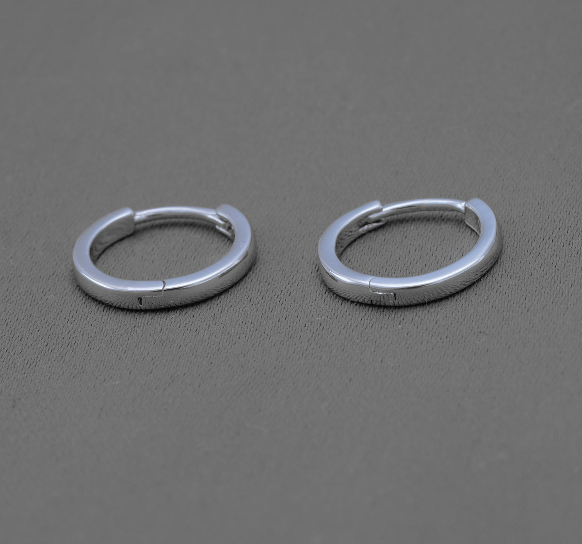 Small Slim Hoop Earrings in Sterling Silver