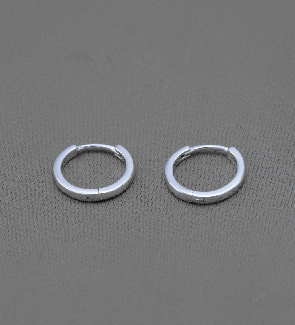 Small Slim Hoop Earrings in Sterling Silver