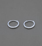 Small Slim Hoop Earrings in Sterling Silver
