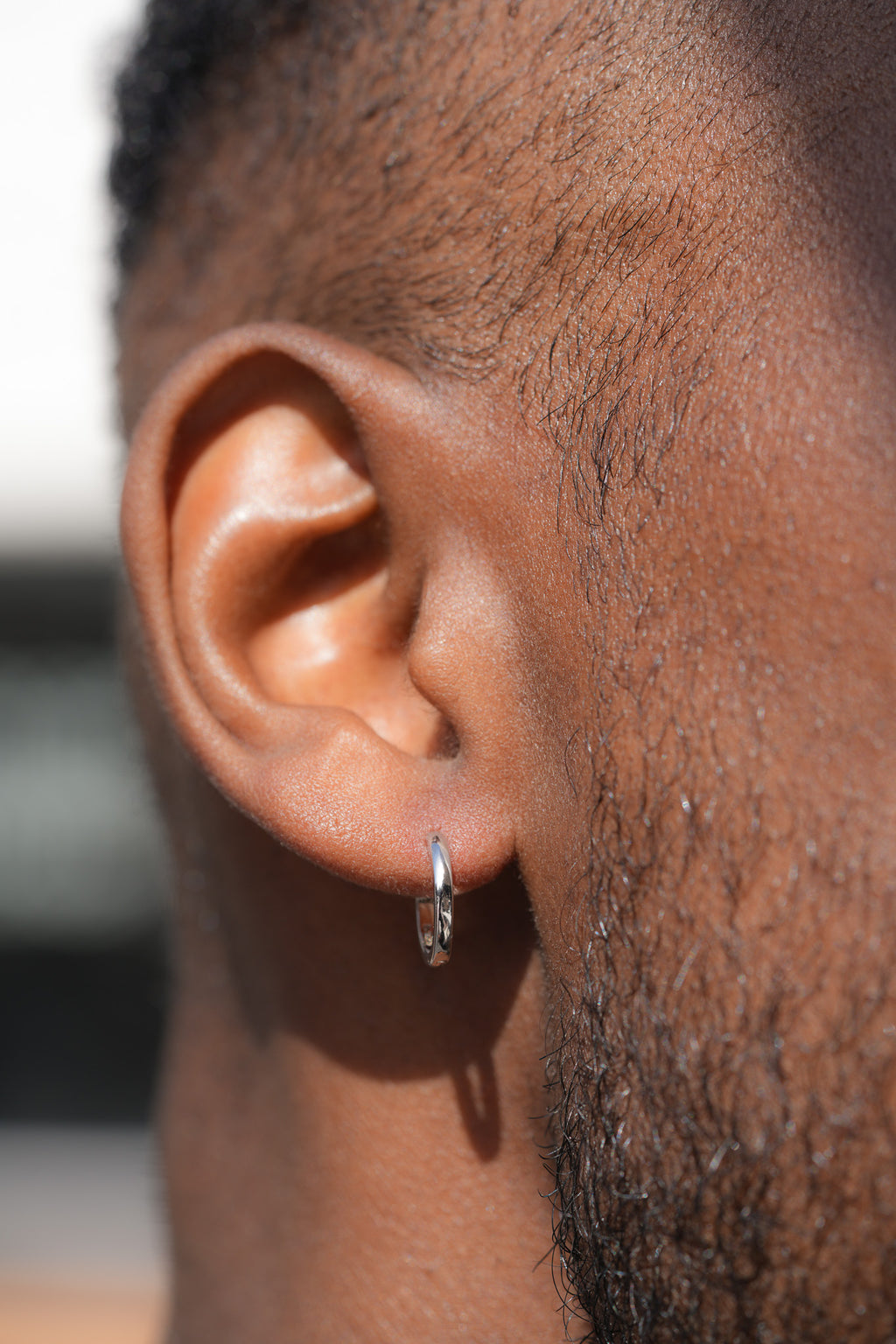 Small Slim Hoop Earrings in Sterling Silver