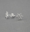 Snowflake Stud Earrings in Sterling Silver