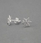 Snowflake Stud Earrings in Sterling Silver