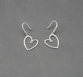Large Looped Heart Drop Earrings in Sterling Silver