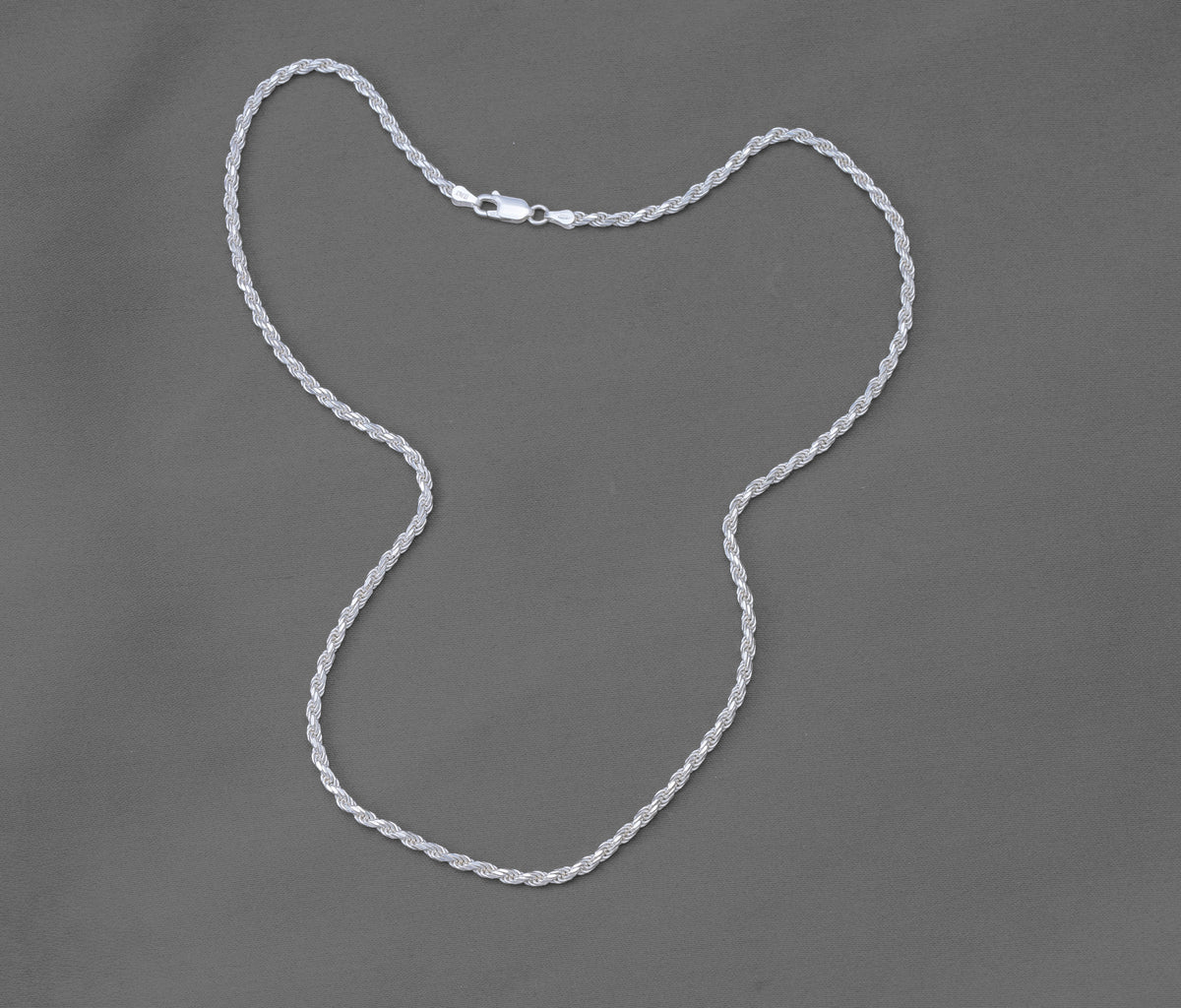Diamond-Cut Sterling Silver Rope Chain – 20 Inch