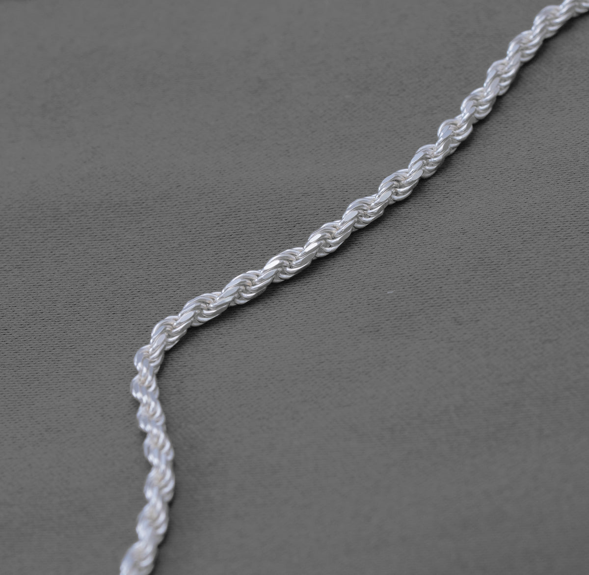 Diamond-Cut Sterling Silver Rope Chain – 20 Inch