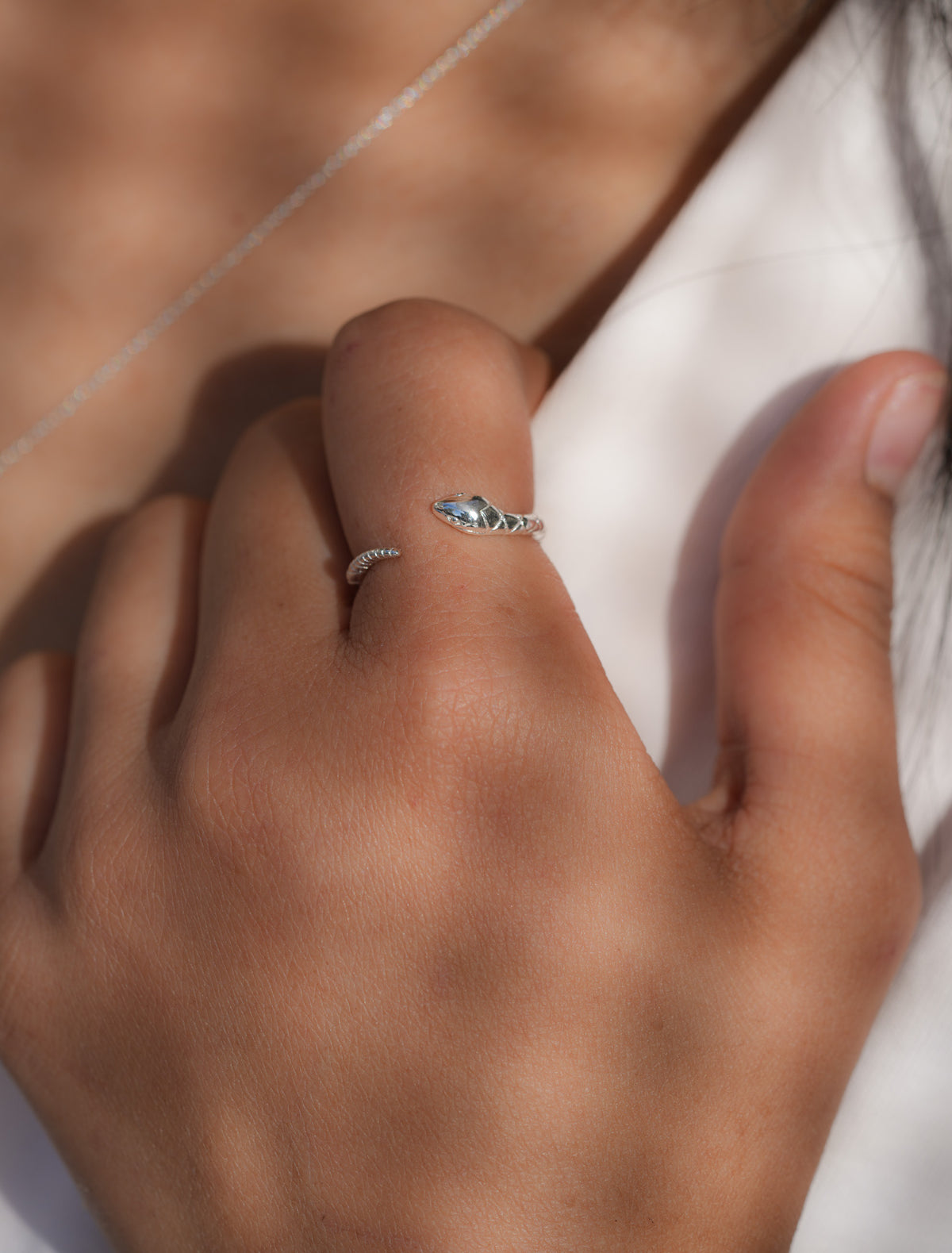 Coiled Snake Ring in Sterling Silver