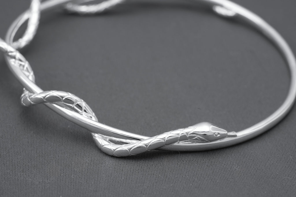 Snake Bangle in Sterling Silver