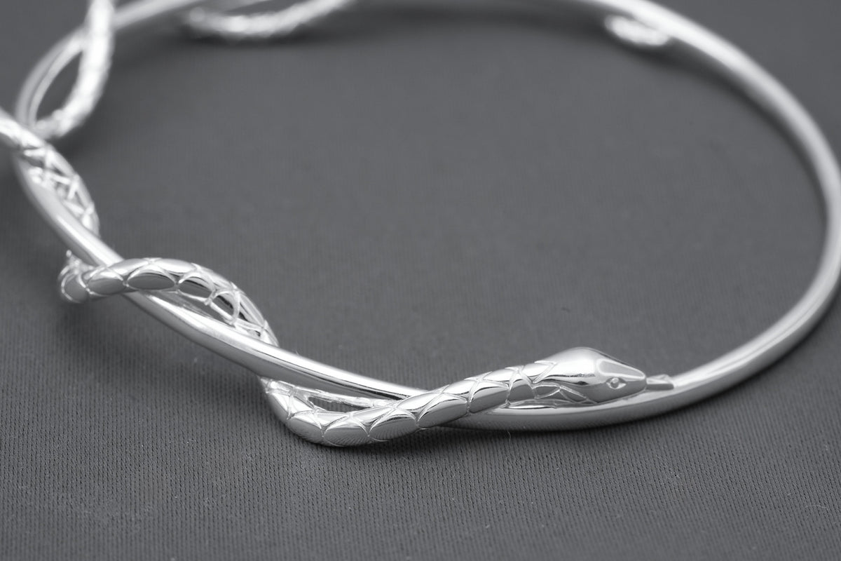 Snake Bangle in Sterling Silver