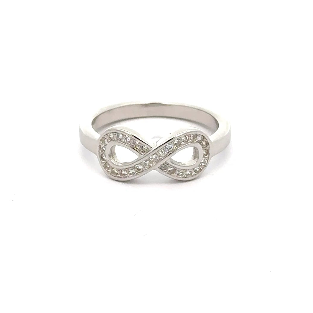 925 Sterling Silver CZ Infinity Ring