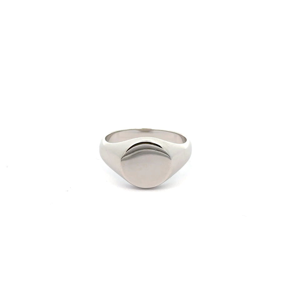 925 Sterling Silver Round Face Signet Ring