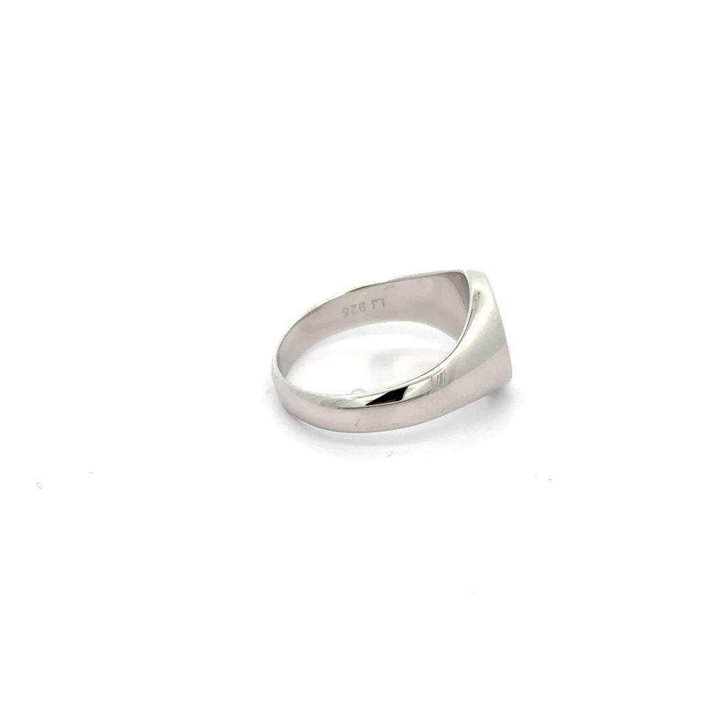 925 Sterling Silver Round Face Signet Ring