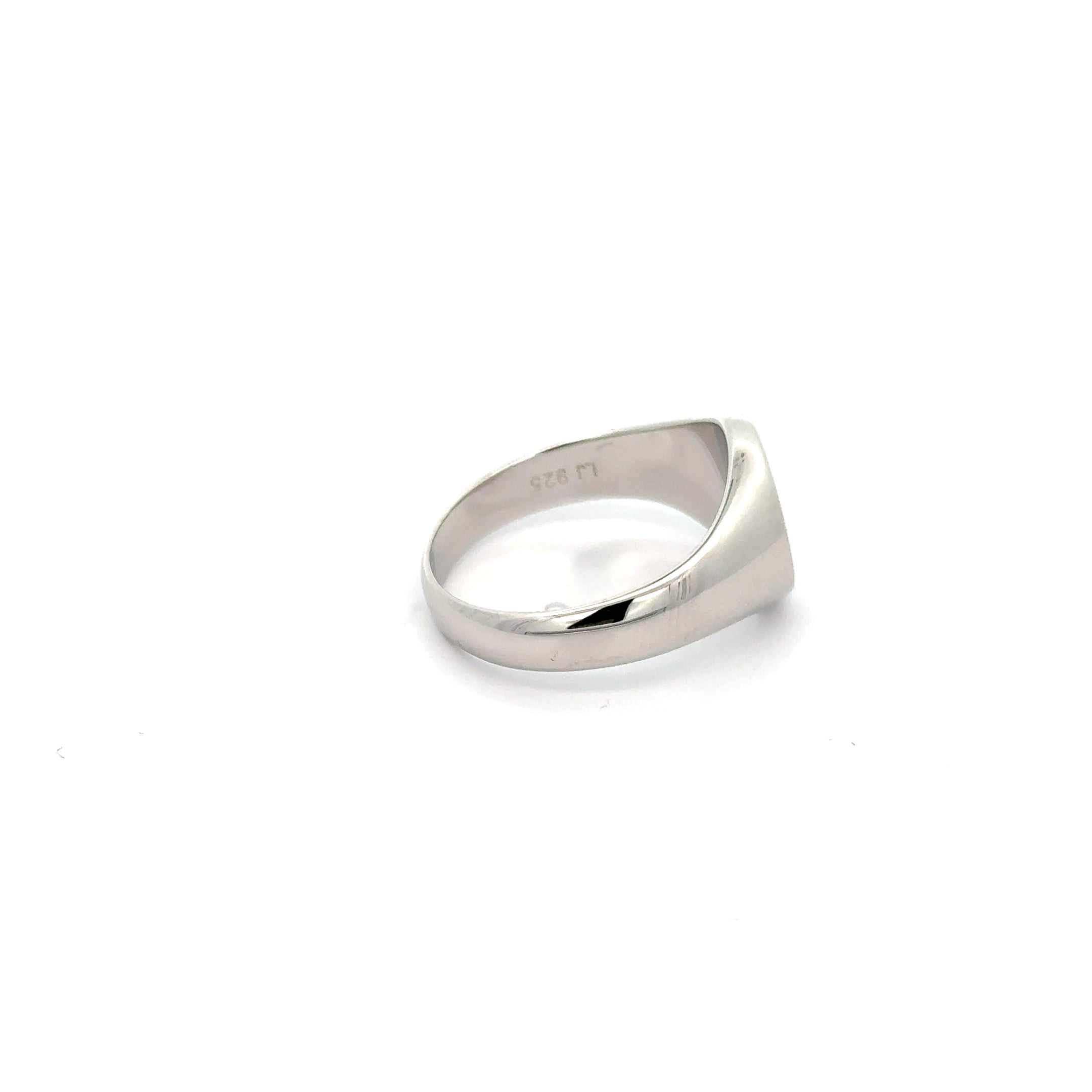 925 Sterling Silver Round Face Signet Ring