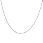 925 Sterling Silver Diamond Cut Rope Chain (3.6mm)15.5''