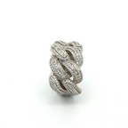 925 Sterling Silver Baguette CZ Cuban Ring