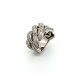 925 Sterling Silver Baguette CZ Cuban Ring