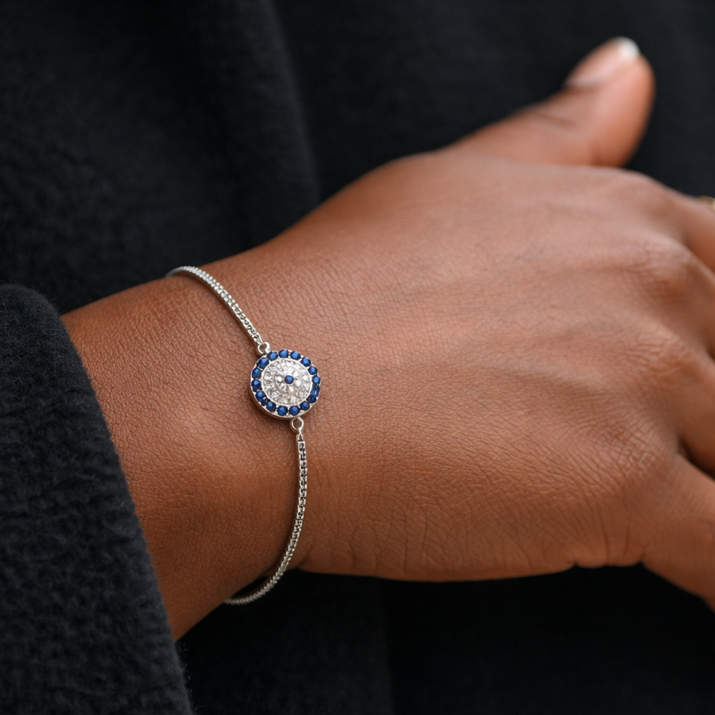 925 Sterling  Silver Evil Eye Bracelet