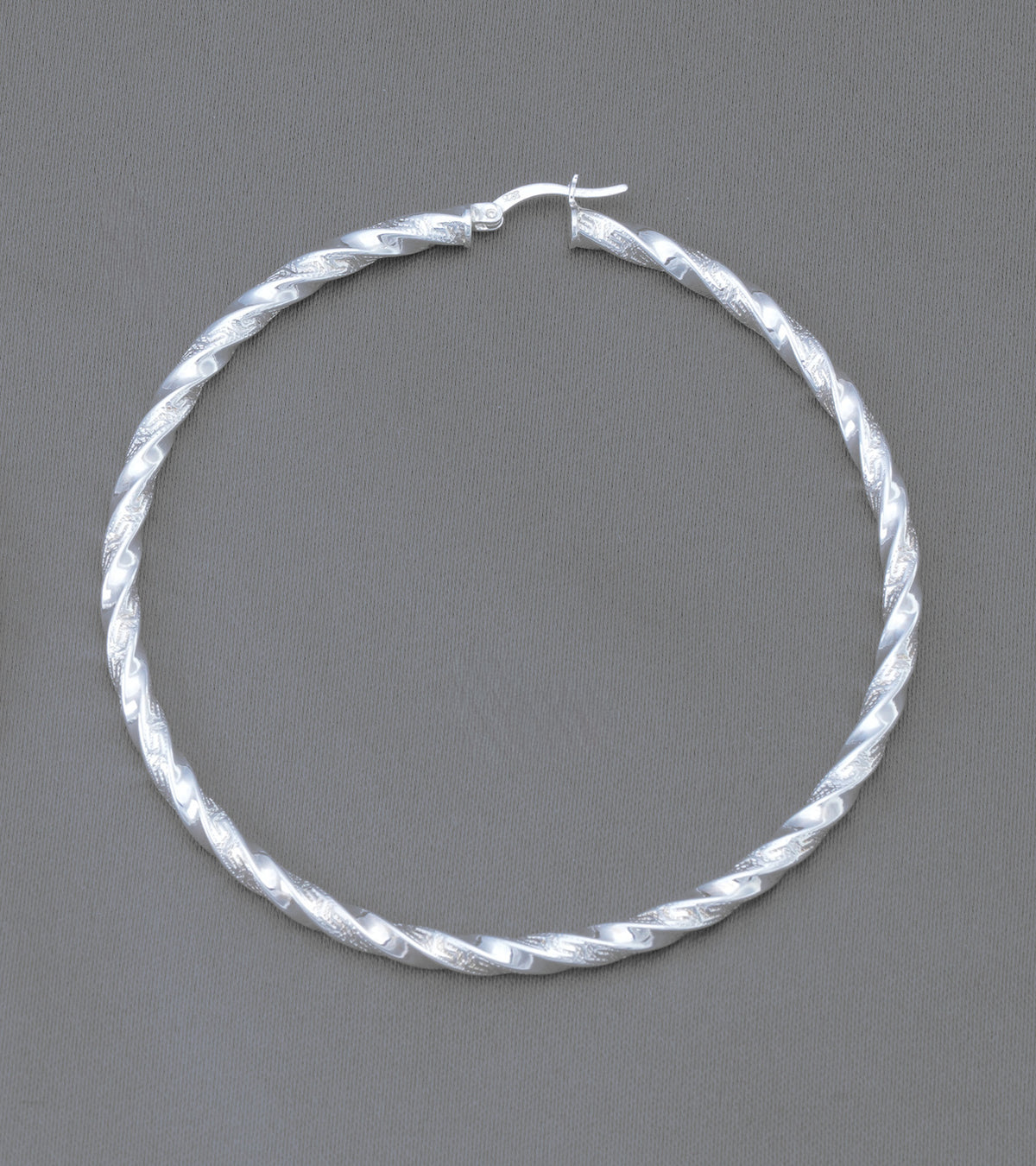 Extra Large Twisted Hoop Earrings in Sterling Silver