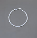 Large Twisted Hoop Earrings in Sterling Silver