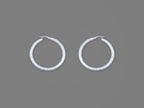 Medium Ribbed Hoop Earrings in Sterling Silver