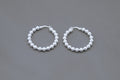 Beaded Hoop Earrings in Sterling Silver